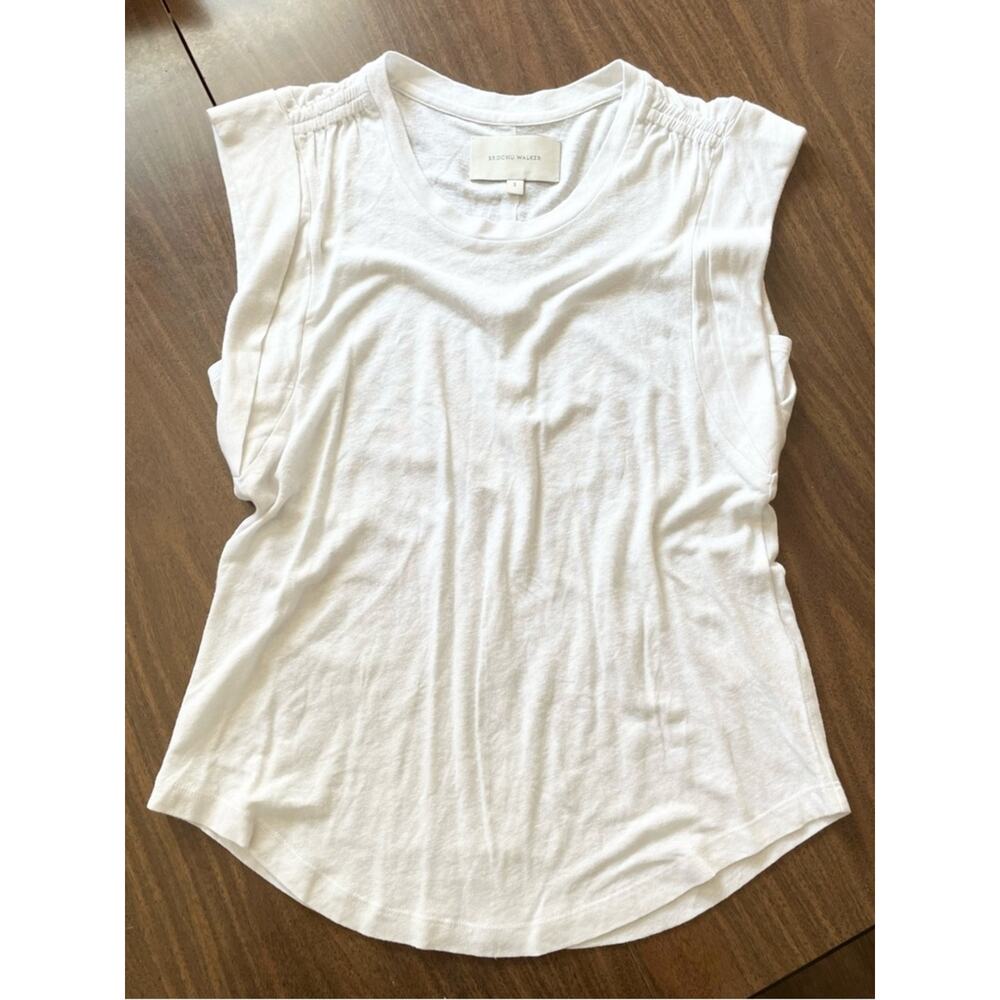 BROCHU WALKER Linen Blend Casual White T-Shirt Women's Size Small